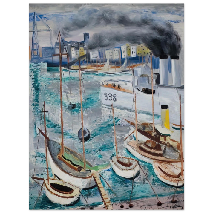 Moise Kisling - MARSEILLE PORT 1  75x100 cm / 30x40inches Fine Art Poster
