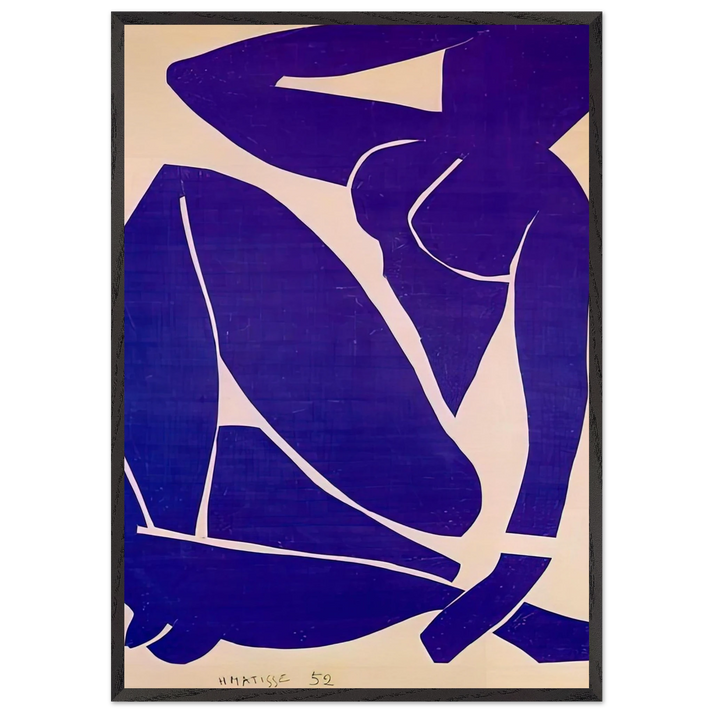 BLUE NUDE III 1952 - Henri Matisse 70x100 cm / 28x40 inches Framed Art Print – Black Wooden Frame