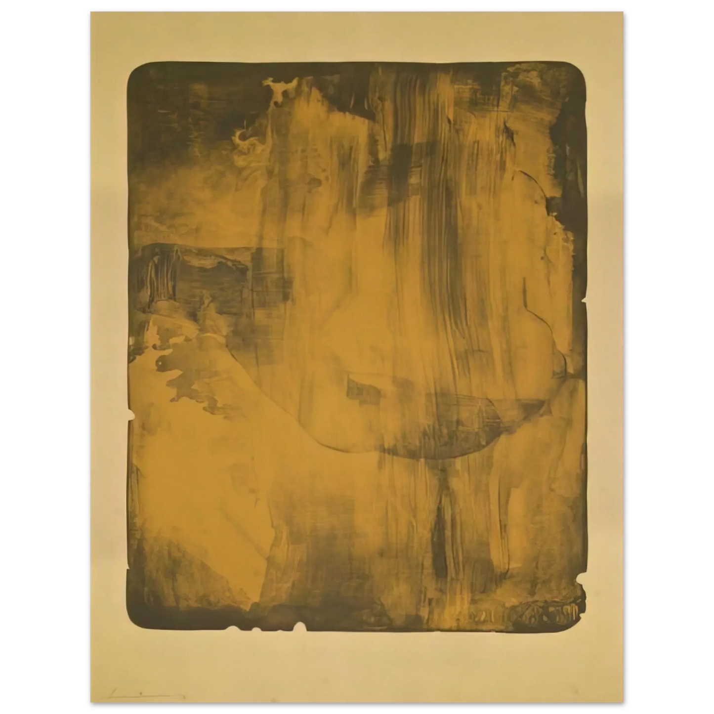 Helen Frankenthaler - Bronze Smoke - 1978 Wall art - 40x50 cm / 16x20 Inches - Premium Wooden Framed Poster With Fine Art Paper - White frame