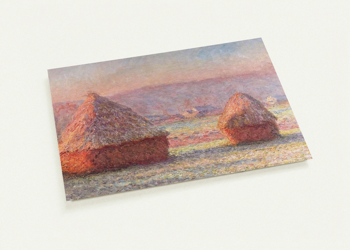 Grainstacks, White Frost Effect By claude monet Pack of 10 Post Cards | claude monet Post Cards | A6 (10.5 x 14.8 cm) - 4.1 x 5.8 inches