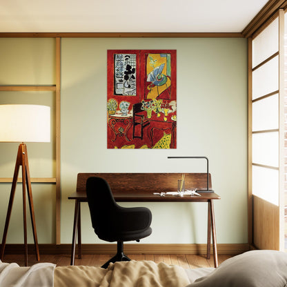 LARGE RED INTERIOR 1948 - Henri Matisse Brushed Aluminum Print - 70x100 cm / 28x40 inches | Henri Matisse Aluminum Print | Henri Matisse Prints