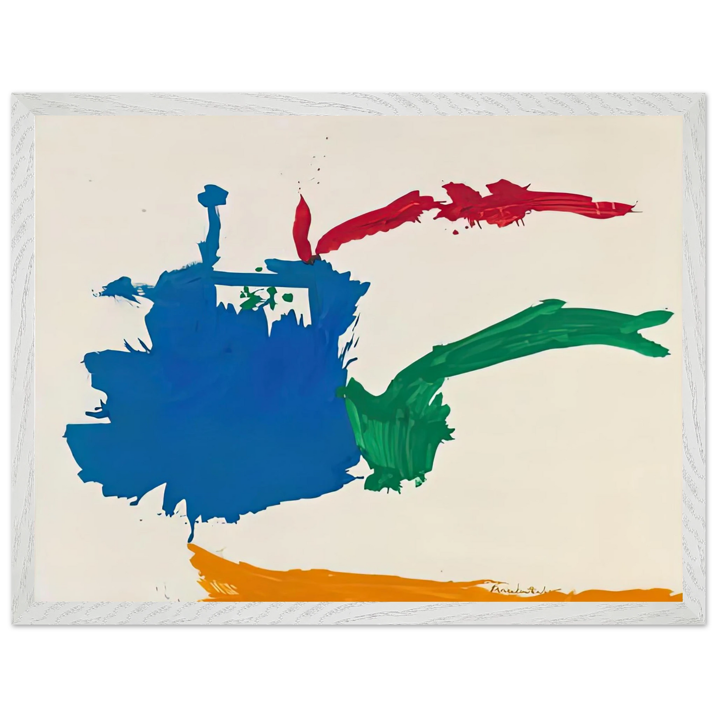 Helen Frankenthaler - Italian Beach, 1960- Wall Art - 21x29.7 cm / 8x12" - Premium Wooden Framed Poster With Fine Art Paper-canvas - Wood frame