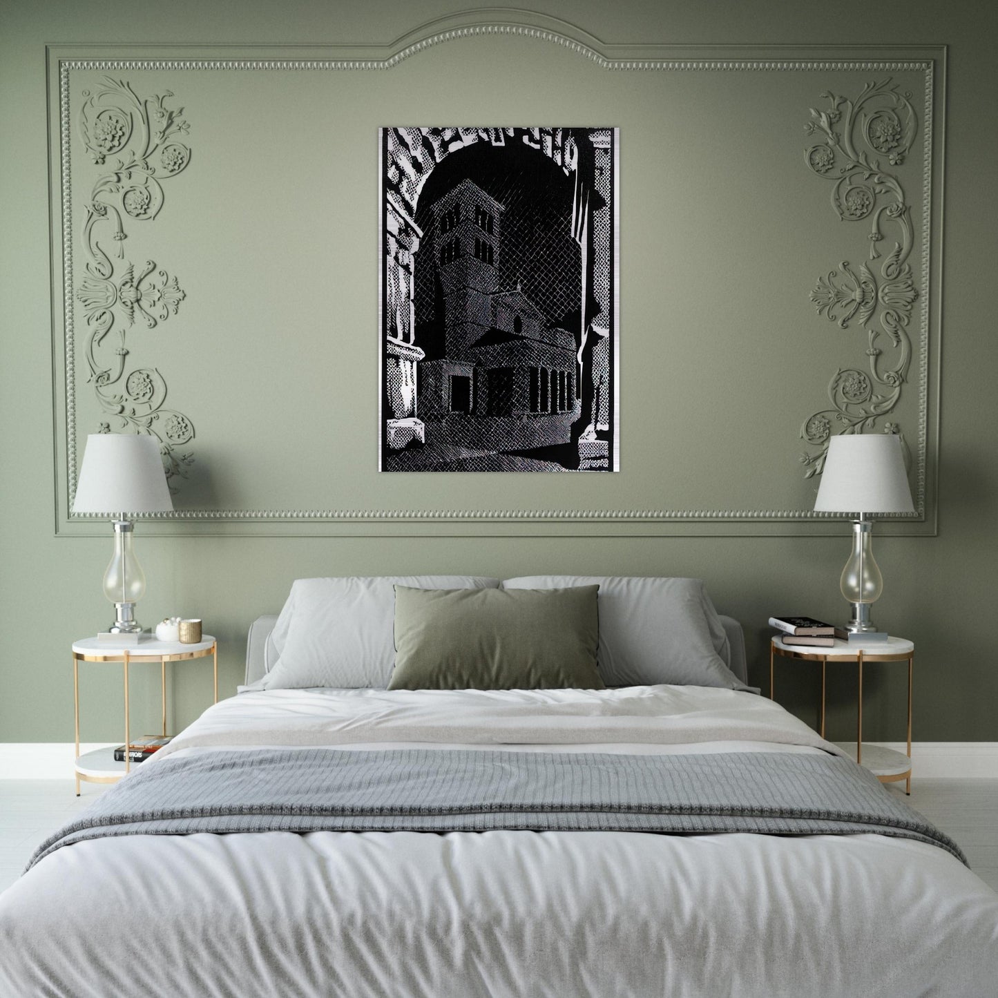 NOCTURNAL ROME 3 - MC Escher Brushed Aluminum Print - 70x100 cm / 28x40 inches | MC Escher Aluminum Print | MC Escher Prints