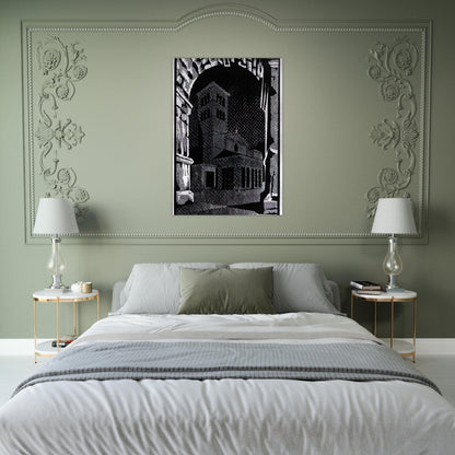 NOCTURNAL ROME 3 - MC Escher Brushed Aluminum Print - 70x100 cm / 28x40 inches | MC Escher Aluminum Print | MC Escher Prints