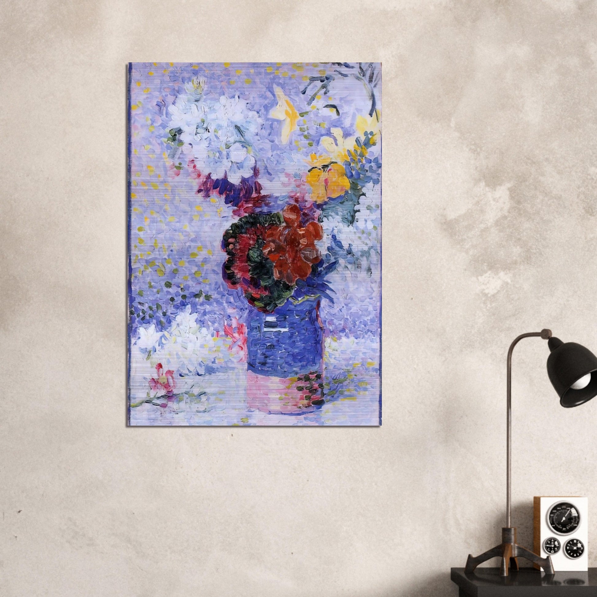 Flowers in a Glass - Henri-Edmond Cross Brushed Aluminum Print - 70x100 cm / 28x40 inches | Henri-Edmond Cross Aluminum Print | Henri-Edmond Cross Prints
