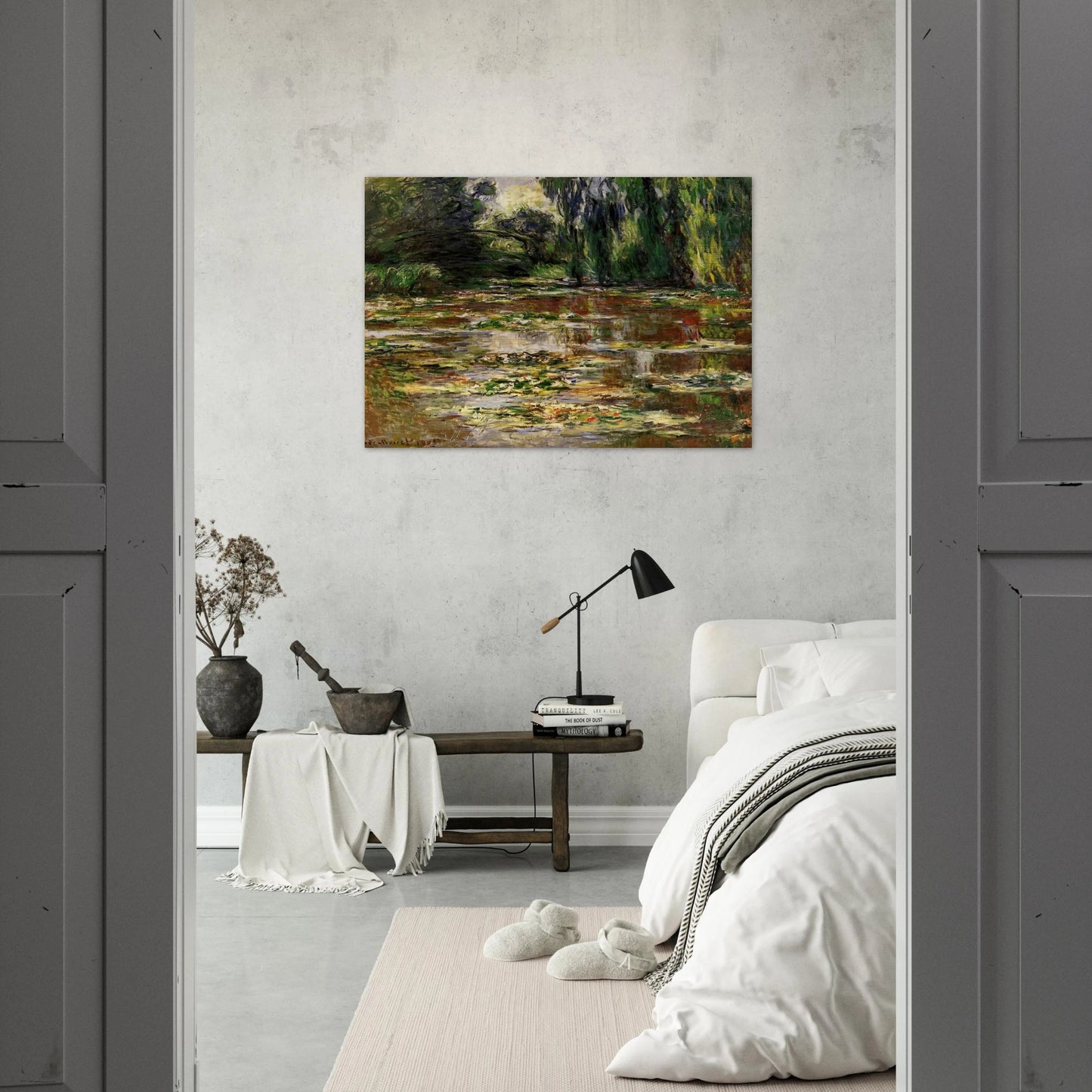 The Japanese Bridge The Bridge over the Water-Lily Pond - claude monet Brushed Aluminum Print - 70x100 cm / 28x40 inches | claude monet Aluminum Print | claude monet Prints