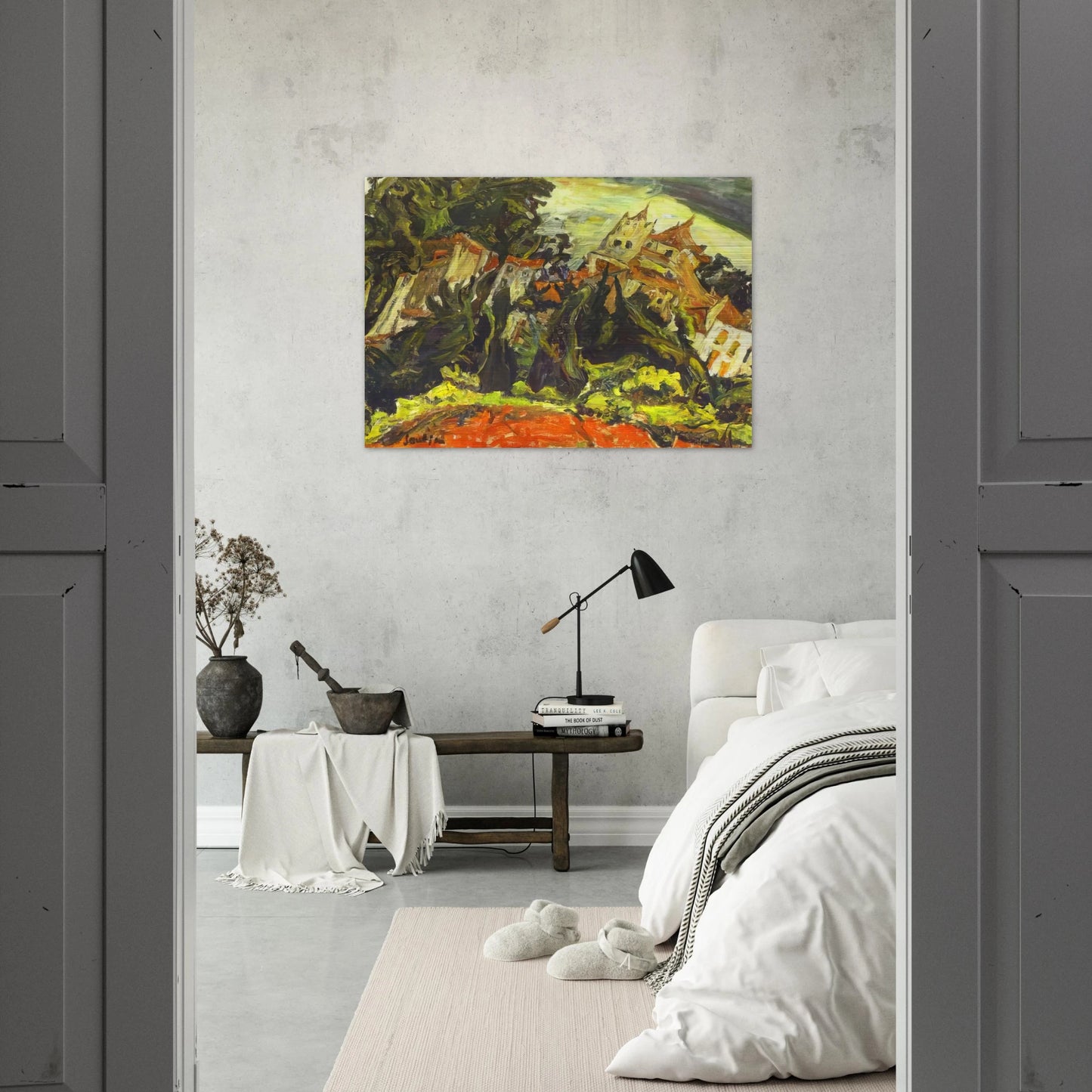 HOUSES AT CERET - Chaim Soutine Brushed Aluminum Print - 70x100 cm / 28x40 inches | Chaim Soutine Aluminum Print | Chaim Soutine Prints