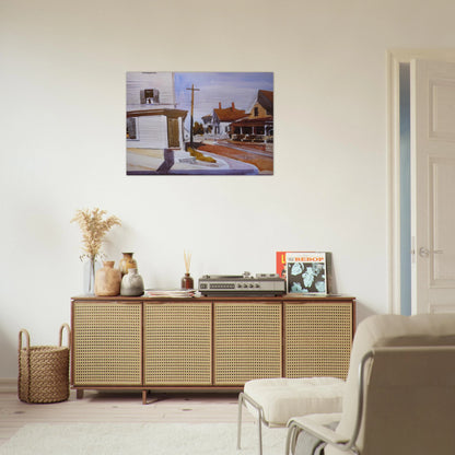 Street Corner - Edward Hopper Brushed Aluminum Print - 70x100 cm / 28x40 inches | Edward Hopper Aluminum Print | Edward Hopper Prints
