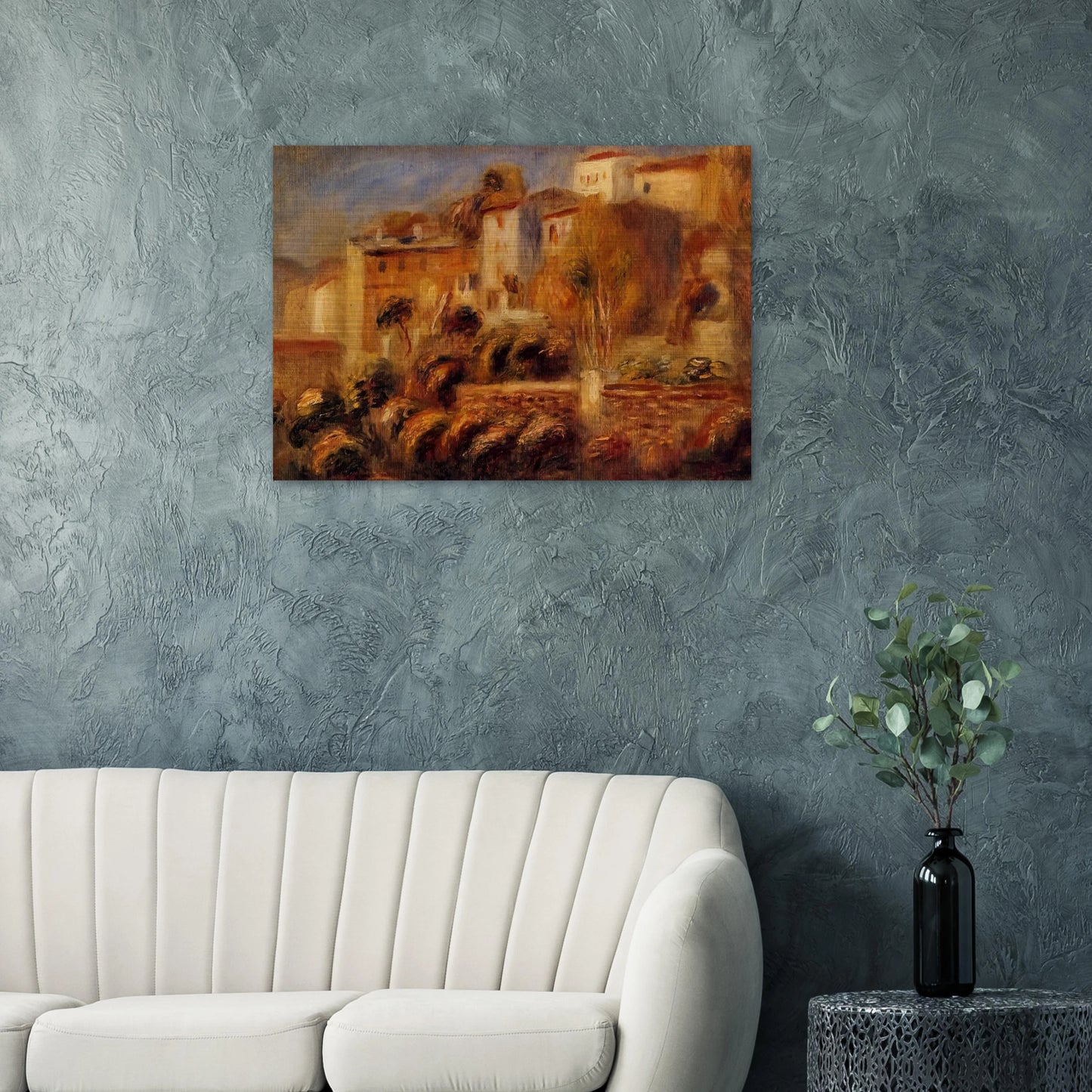 Houses at Cagnes - Pierre-Auguste Renoir Brushed Aluminum Print - 70x100 cm / 28x40 inches | Pierre-Auguste Renoir Aluminum Print | Pierre-Auguste Renoir Prints