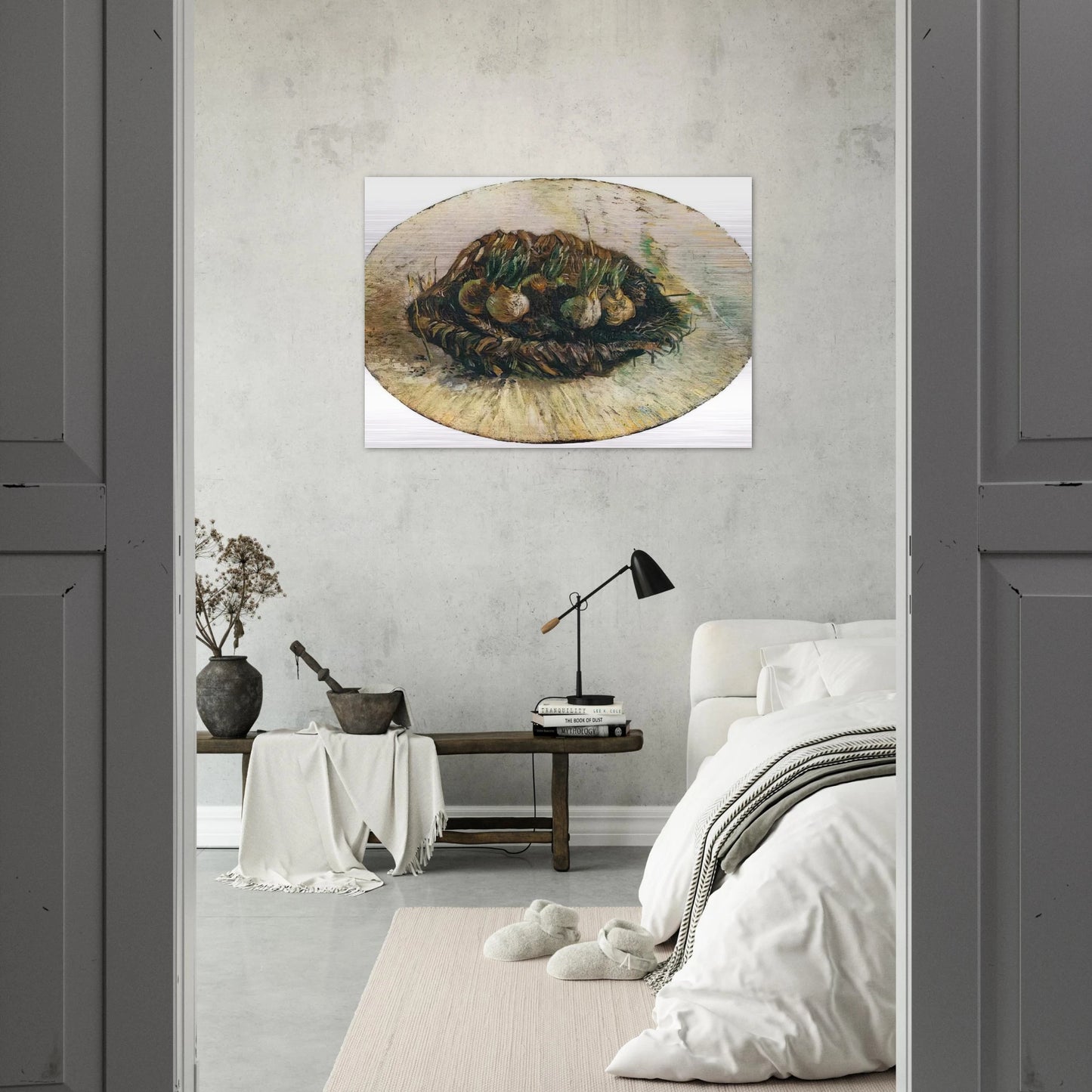 Basket of Sprouting Bulbs - Vincent van Gogh Brushed Aluminum Print - 70x100 cm / 28x40 inches | Vincent van Gogh Aluminum Print | Vincent van Gogh Prints