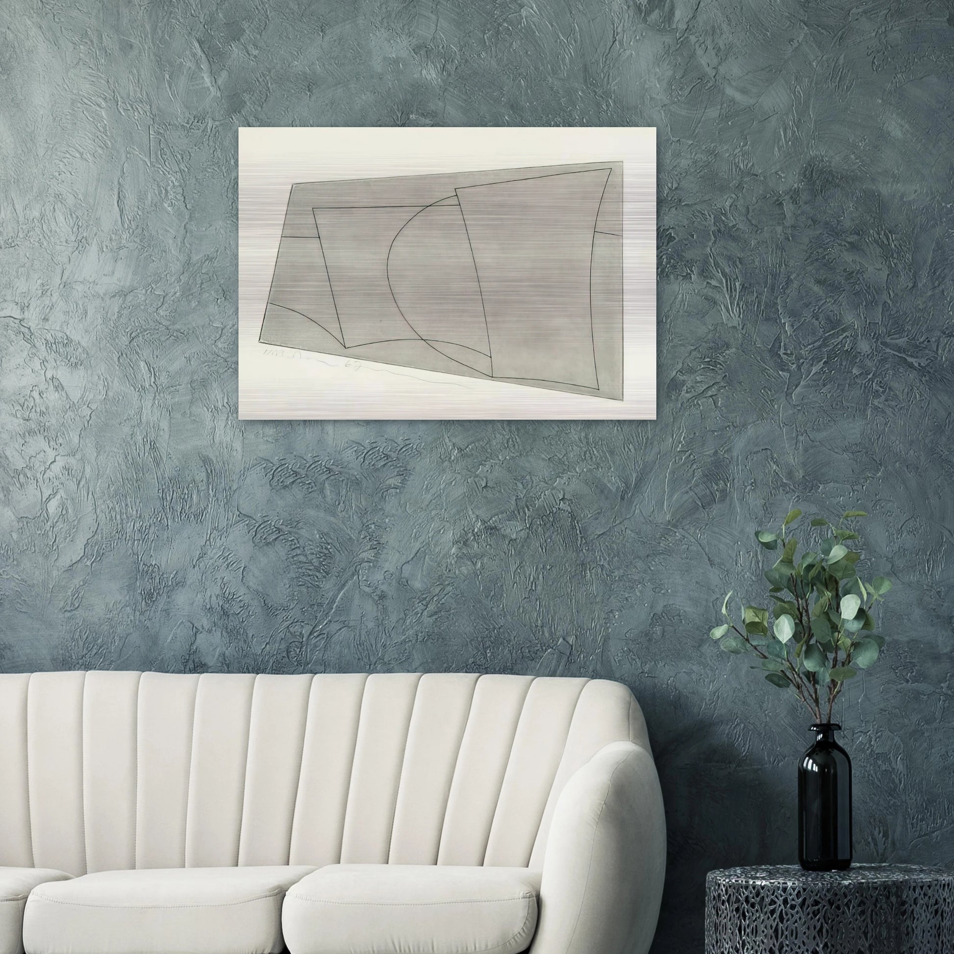 Aegean 2 - 1967 - Ben Nicholson Brushed Aluminum Print - 70x100 cm / 28x40 inches | Ben Nicholson Aluminum Print | Ben Nicholson Prints