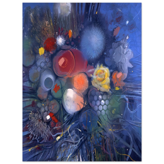 Gebre Kristos Desta - Flowers No. 3 - 1974  75x100 cm / 30x40inches Fine Art Poster