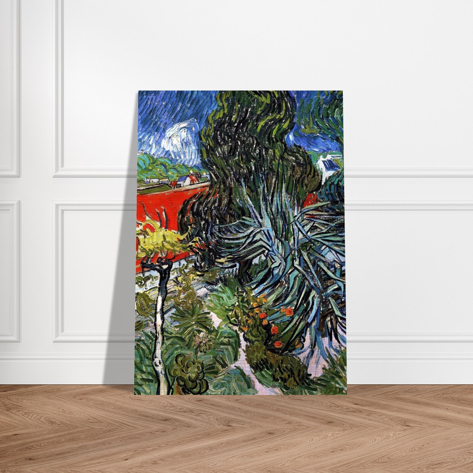 The Garden of Doctor Gachet at Auvers-sur-Oise - Vincent van Gogh Brushed Aluminum Print - 70x100 cm / 28x40 inches | Vincent van Gogh Aluminum Print | Vincent van Gogh Prints