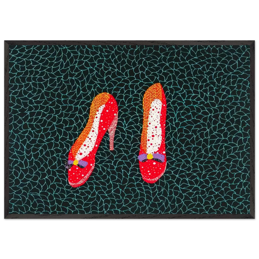 SHOES 1985 - Yayoi Kusama 70x100 cm / 28x40 inches Framed Art Print – Black Wooden Frame