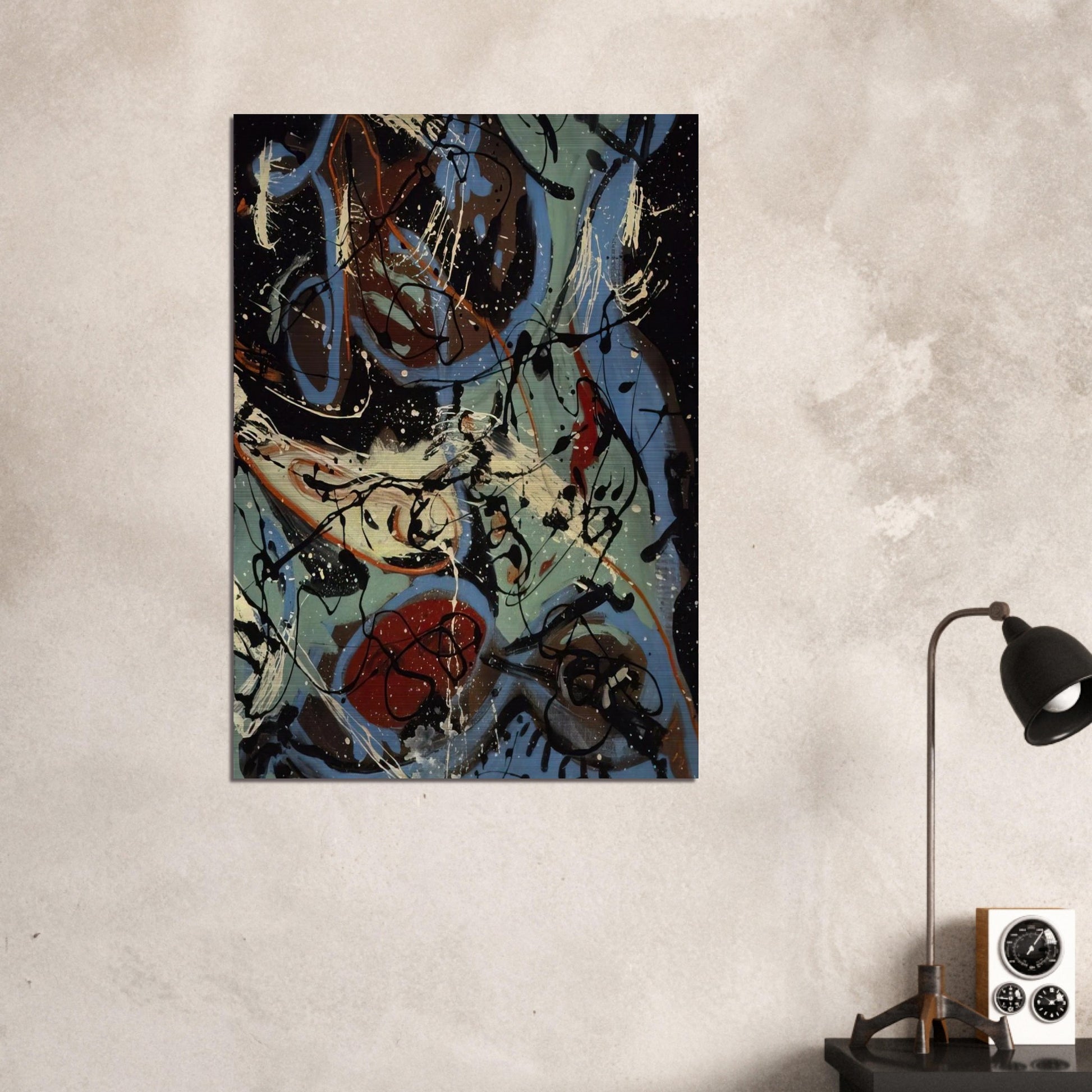 COMPOSITION WITH POURING II - Jackson Pollock Brushed Aluminum Print - 70x100 cm / 28x40 inches | Jackson Pollock Aluminum Print | Jackson Pollock Prints
