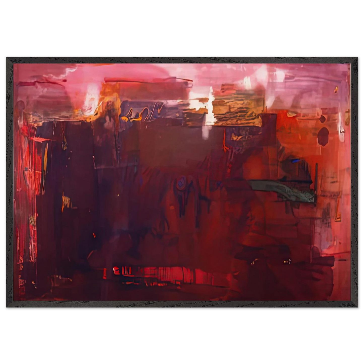 Carousel 1979- - Helen Frankenthaler 70x100 cm / 28x40 inches Framed Art Print – Black Wooden Frame