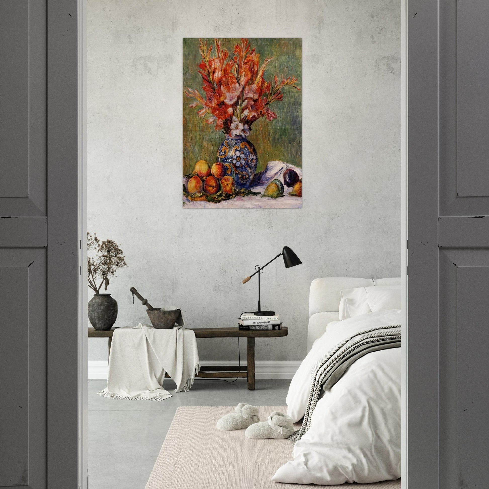 Flowers and Fruit - Pierre-Auguste Renoir Brushed Aluminum Print - 70x100 cm / 28x40 inches | Pierre-Auguste Renoir Aluminum Print | Pierre-Auguste Renoir Prints