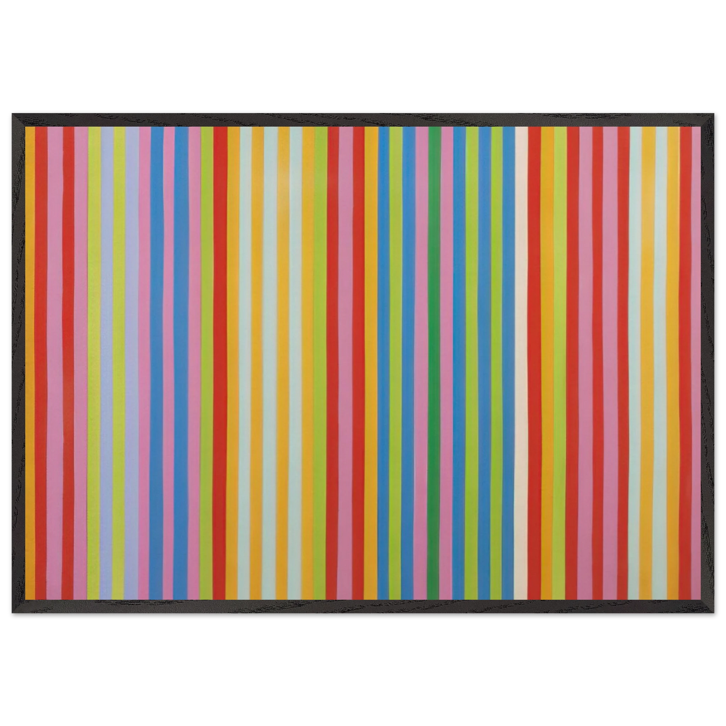 Red Chatterbox - 1967 - Gene Davis 70x100 cm / 28x40 inches Framed Art Print – Black Wooden Frame