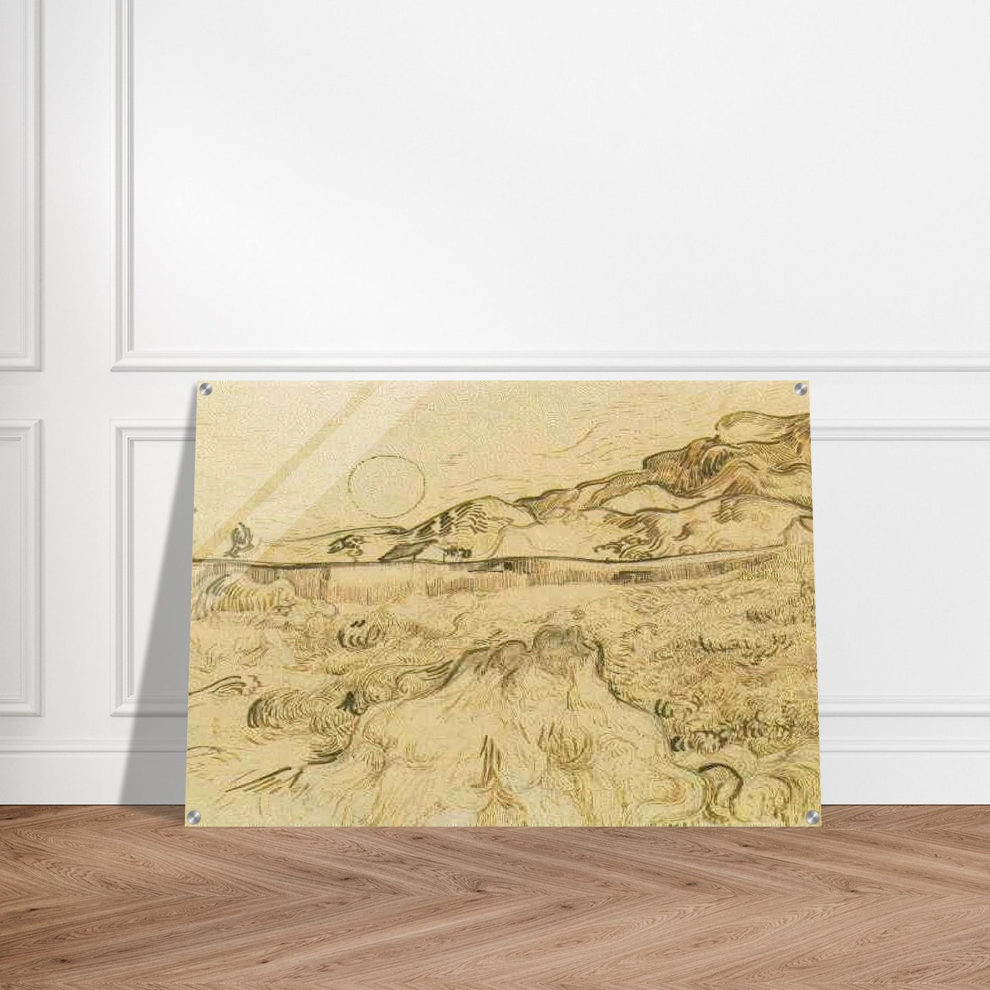 Enclosed Wheat Field with Reaper - Vincent van Gogh Acrylic Print - 70x100 cm / 28x40″ inches