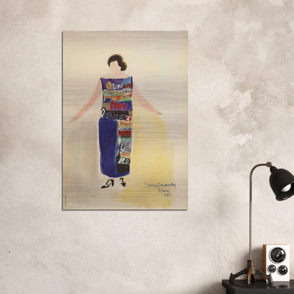 ROBE POEME OUBLIONS LES OISEAUX 1922 - Sonia Delaunay Brushed Aluminum Print - 70x100 cm / 28x40 inches | Sonia Delaunay Aluminum Print | Sonia Delaunay Prints