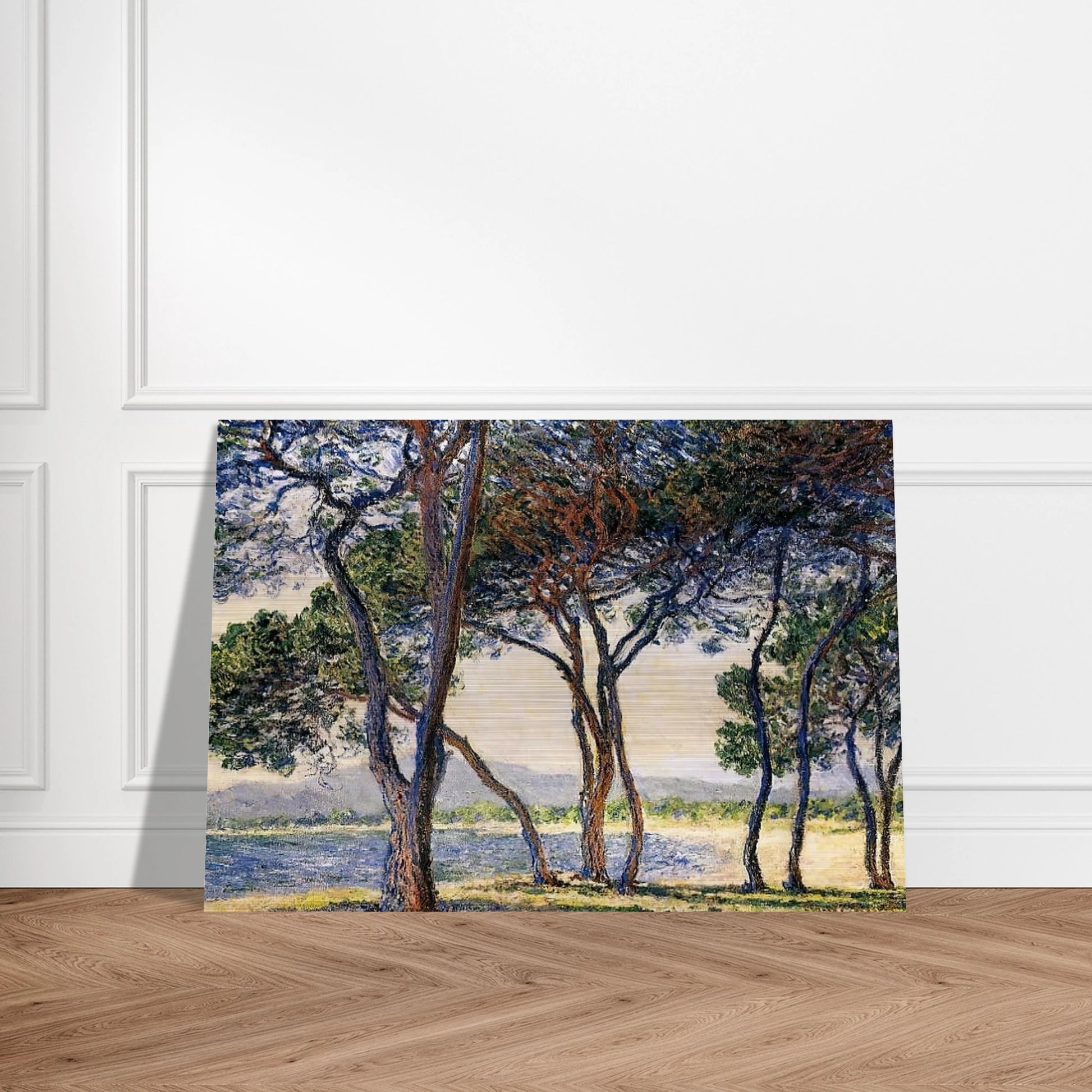 Trees by the Seashore at Antibes - claude monet Brushed Aluminum Print - 70x100 cm / 28x40 inches | claude monet Aluminum Print | claude monet Prints