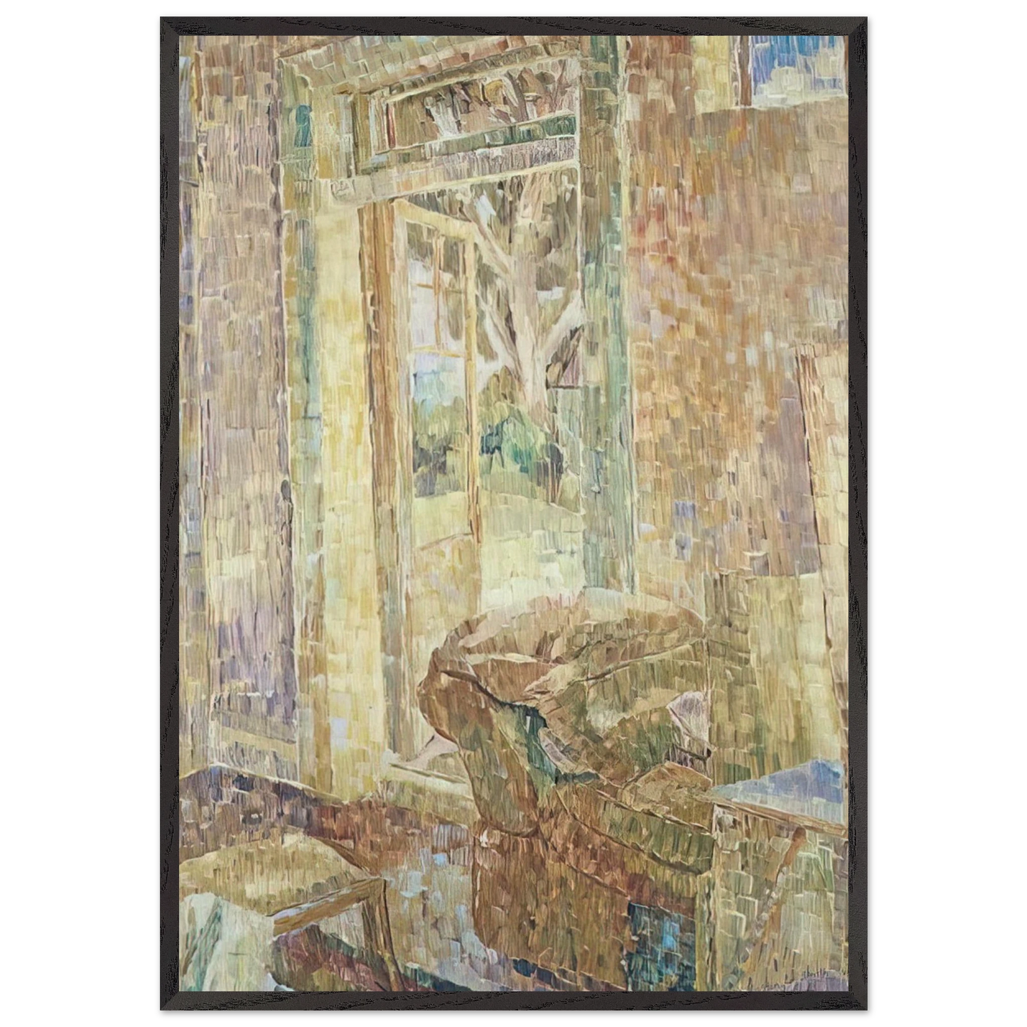Door into the garden - 1947 - Grace Cossington Smith 70x100 cm / 28x40 inches Framed Art Print – Black Wooden Frame