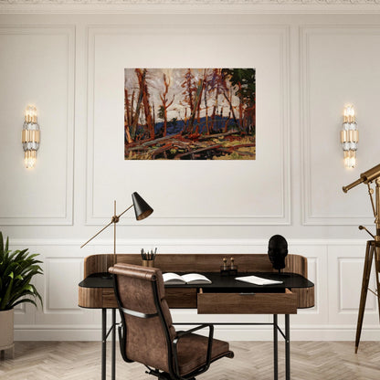 BURNT COUNTRY EVENING SKETCH FOR BURNT LAND 1914 - Tom Thomson Brushed Aluminum Print - 70x100 cm / 28x40 inches | Tom Thomson Aluminum Print | Tom Thomson Prints