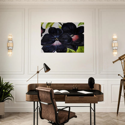Black and Purple Petunias - Georgia O'Keeffe Brushed Aluminum Print - 70x100 cm / 28x40 inches | Georgia O'Keeffe Aluminum Print | Georgia O'Keeffe Prints