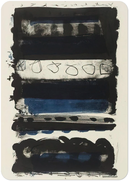 Black and Blue Stripes - 1958 By Patrick Heron Pack of 10 Post Cards | Patrick Heron Post Cards | A6 (10.5 x 14.8 cm) - 4.1 x 5.8 inches