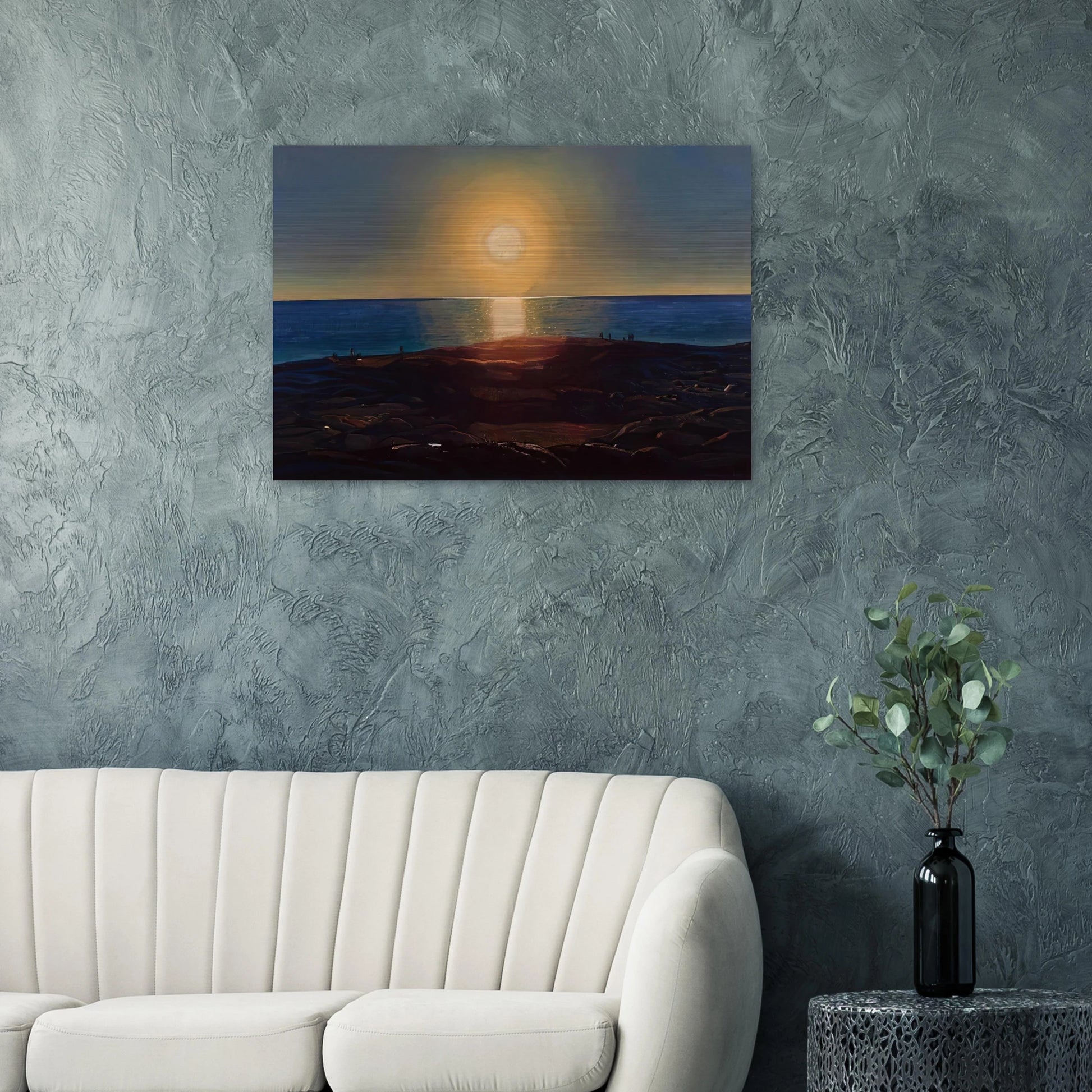 Calm and Free Maine Coast - Rockwell Kent Brushed Aluminum Print - 70x100 cm / 28x40 inches | Rockwell Kent Aluminum Print | Rockwell Kent Prints