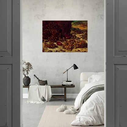 STILL LIFE WITH ROCKY LANDSCAPE 1942 - Giorgio de Chirico Brushed Aluminum Print - 70x100 cm / 28x40 inches | Giorgio de Chirico Aluminum Print | Giorgio de Chirico Prints