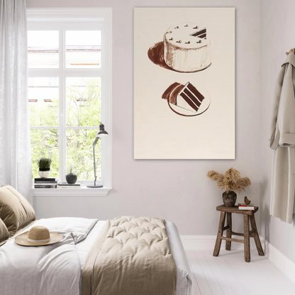 Chocolate Cake - 1971 - Wayne Thiebaud Art Prints - 100x150 cm / 40x60″ inches | Wayne Thiebaud Poster | Wayne Thiebaud Prints