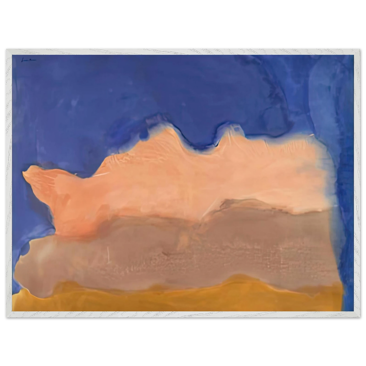 Helen Frankenthaler - Moontide, 1968- Wall Art - 21x29.7 cm / 8x12" - Premium Wooden Framed Poster With Fine Art Paper-canvas - White frame
