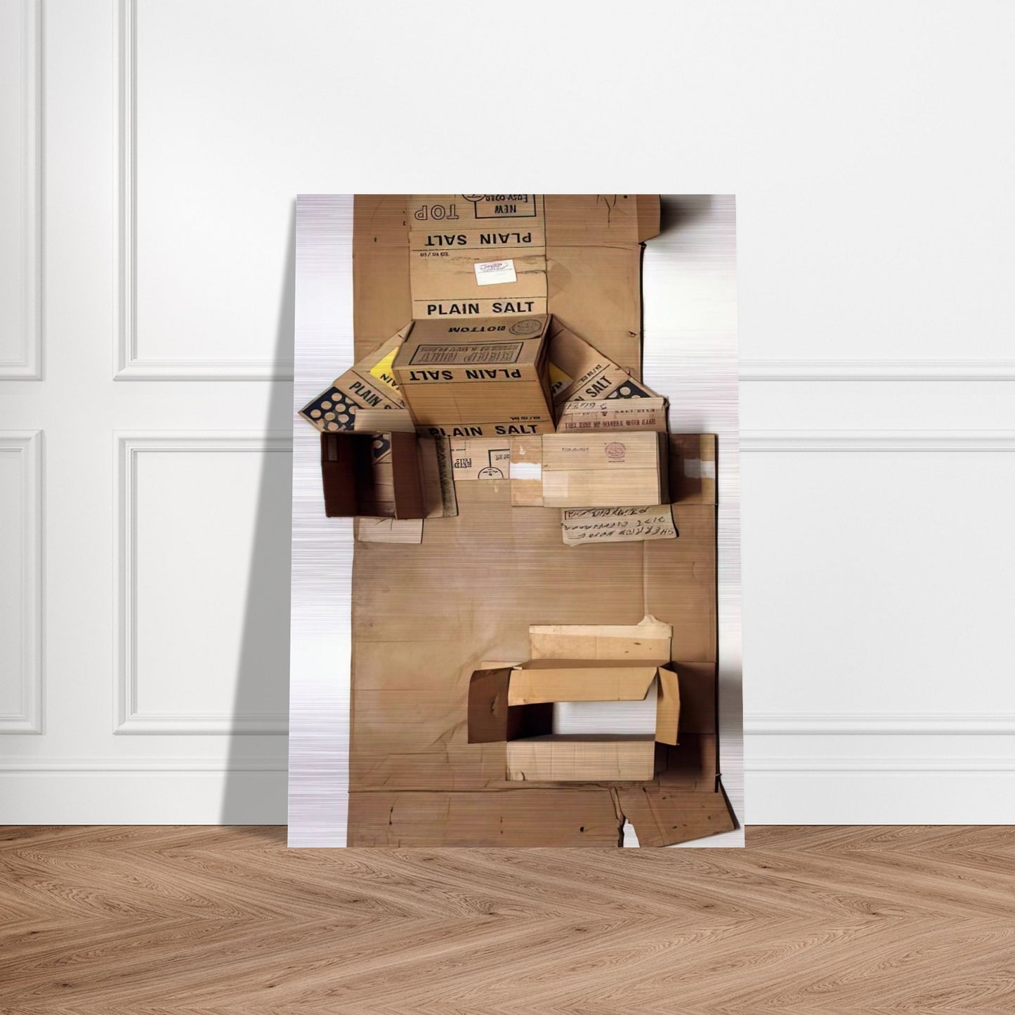 PLAIN SALT CARDBOARD 1971 - Robert Rauschenberg Brushed Aluminum Print - 70x100 cm / 28x40 inches | Robert Rauschenberg Aluminum Print | Robert Rauschenberg Prints
