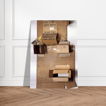 PLAIN SALT CARDBOARD 1971 - Robert Rauschenberg Brushed Aluminum Print - 70x100 cm / 28x40 inches | Robert Rauschenberg Aluminum Print | Robert Rauschenberg Prints