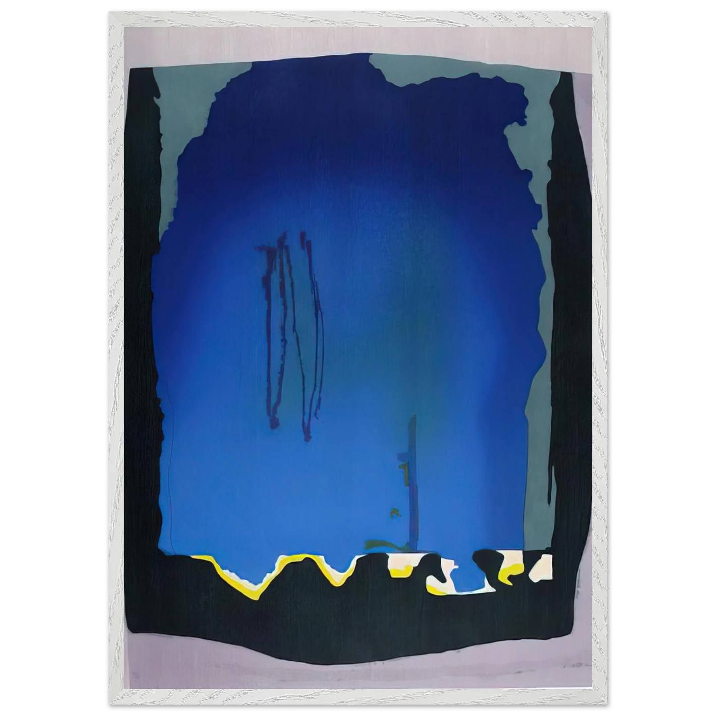 Helen Frankenthaler - Freefall - 1992 Wall art - 30x40 cm / 12x16 inches - Premium Wooden Framed Poster With Fine Art Paper-canvas - Black frame