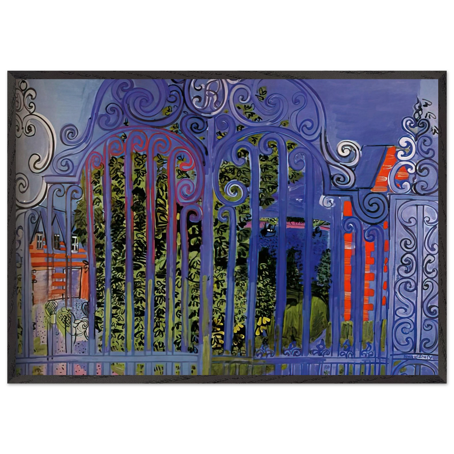 THE GRID 1930 - Raoul Dufy 70x100 cm / 28x40 inches Framed Art Print – Black Wooden Frame