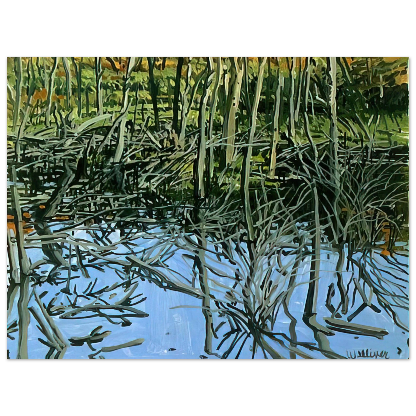 Neil Welliver - Study for Low Water - Knight's Flowage - 1980  75x100 cm / 30x40inches Fine Art Poster