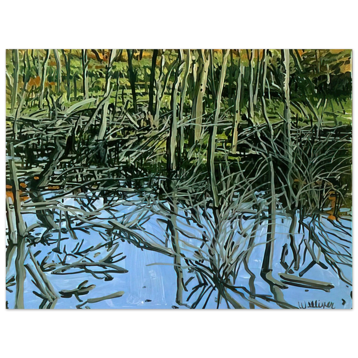 Neil Welliver - Study for Low Water - Knight's Flowage - 1980  75x100 cm / 30x40inches Fine Art Poster