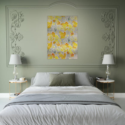 Orange and Yellow Flowers - Post-Impressionism - Le Pho Brushed Aluminum Print - 70x100 cm / 28x40 inches | Le Pho Aluminum Print | Le Pho Prints