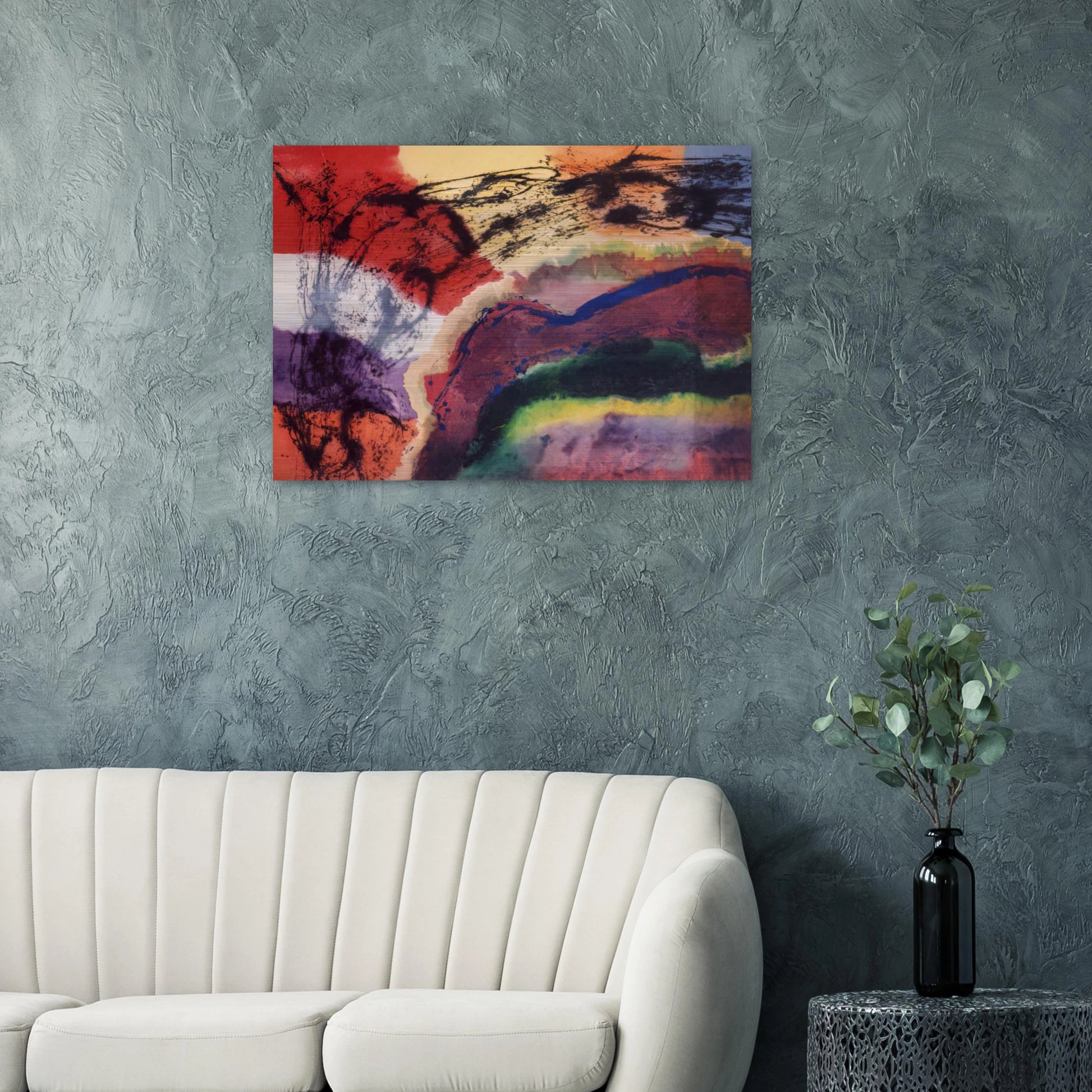 The Storm from Denver to the Bronx - 1970 - Ronnie Landfield Brushed Aluminum Print - 70x100 cm / 28x40 inches | Ronnie Landfield Aluminum Print | Ronnie Landfield Prints