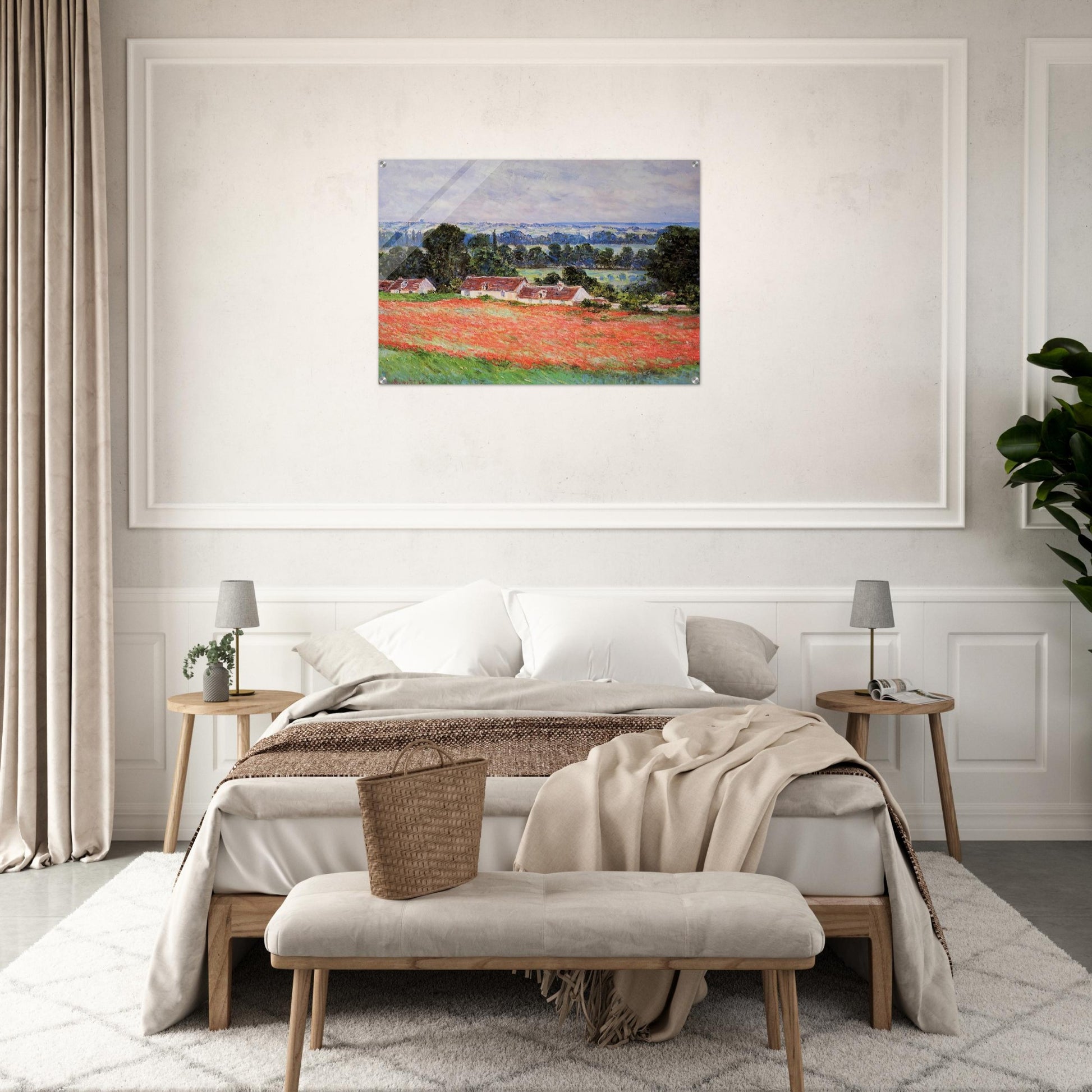 Poppy Field at Giverny - claude monet Acrylic Print - 70x100 cm / 28x40″ inches
