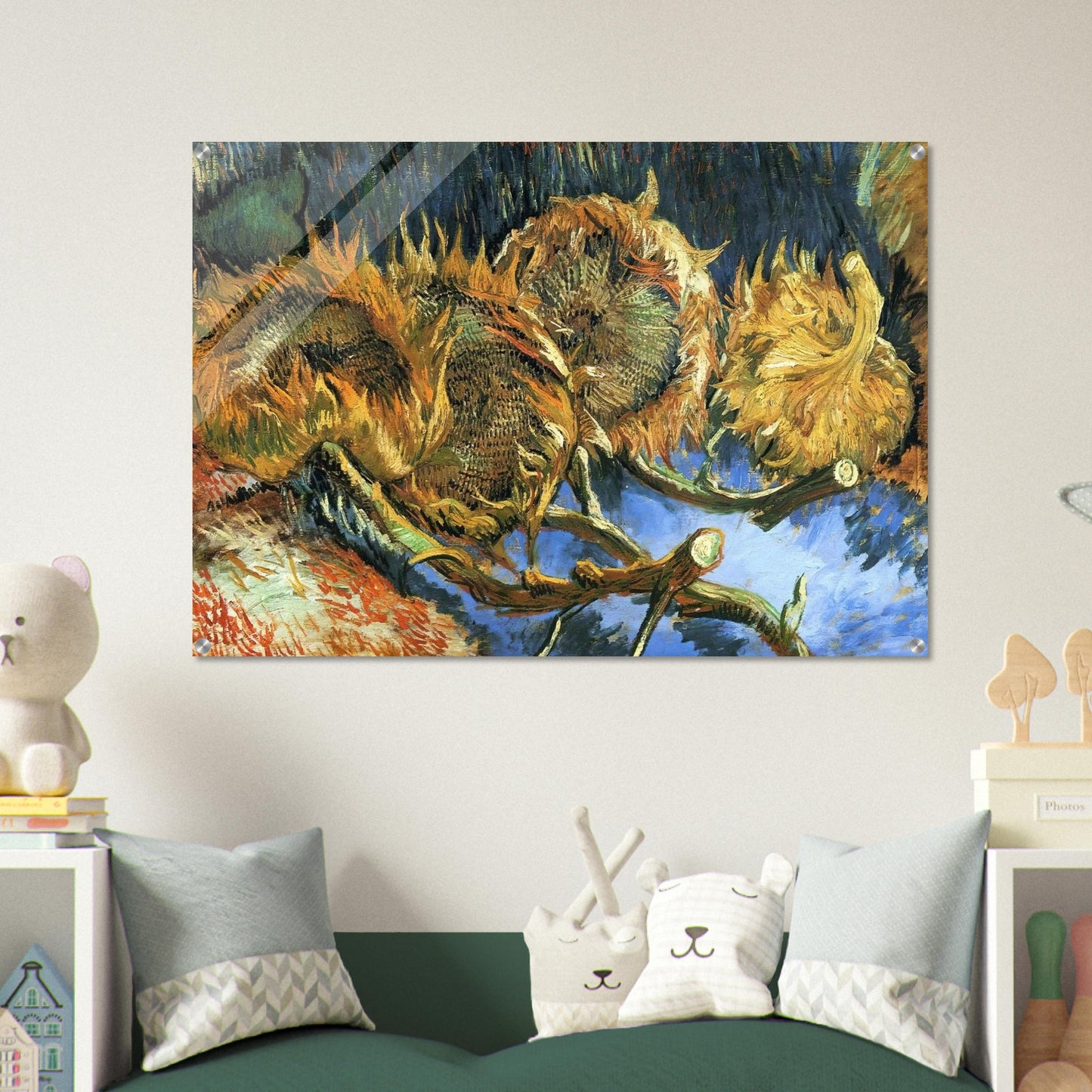 Still Life with Four Sunflowers - Vincent van Gogh Acrylic Print - 70x100 cm / 28x40″ inches