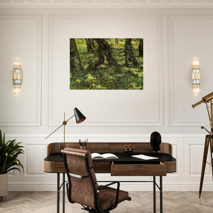 Trunks of Trees with Ivy - Vincent van Gogh Brushed Aluminum Print - 70x100 cm / 28x40 inches | Vincent van Gogh Aluminum Print | Vincent van Gogh Prints