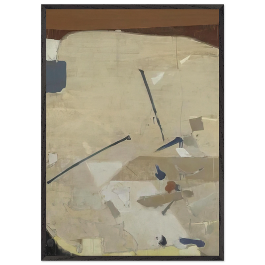 The Cliff - Abstract Expressionism - Kenzo Okada 70x100 cm / 28x40 inches Framed Art Print – Black Wooden Frame