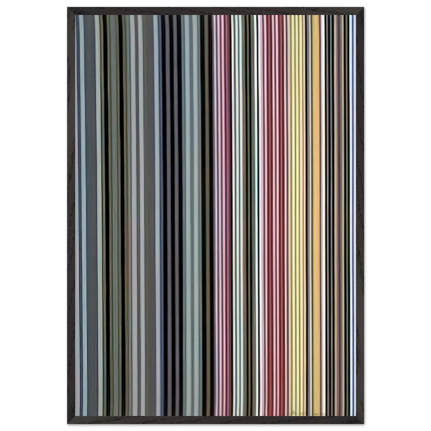Alice Tully Hall Sampler - 1961 - Gene Davis 70x100 cm / 28x40 inches Framed Art Print – Black Wooden Frame