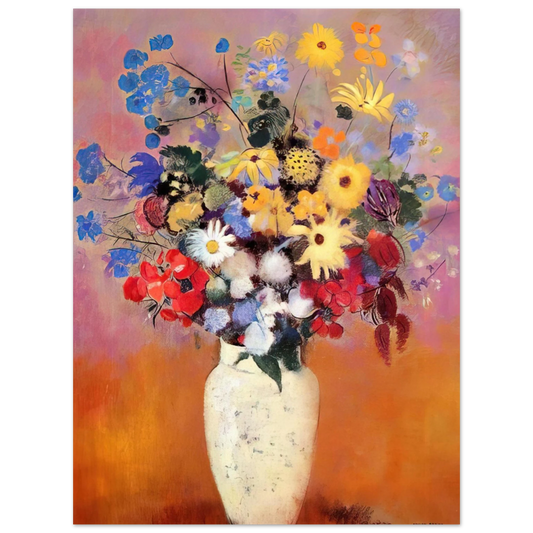 Odilon Redon - WHITE VASE WITH FLOWERS 1916  75x100 cm / 30x40inches Fine Art Poster