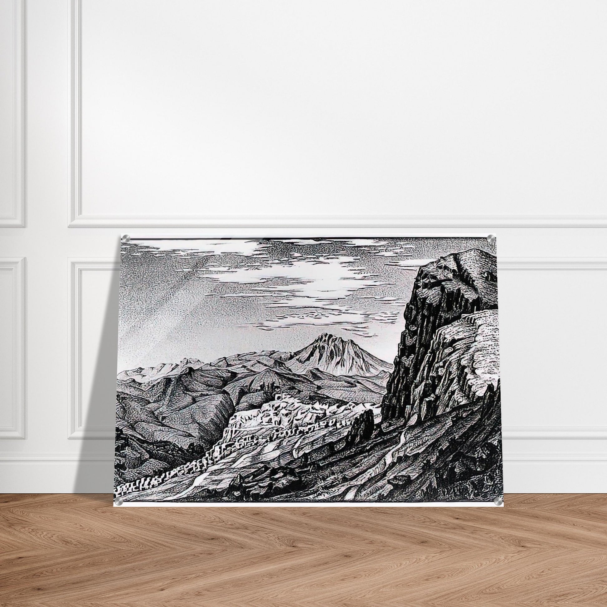 CALTAVUTURO IN THE MADONIE MOUNTAINS SICILY - MC Escher Acrylic Print - 70x100 cm / 28x40″ inches | Maurits Cornelis Escher Prints