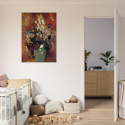 GREEN VASE - Odilon Redon Brushed Aluminum Print - 70x100 cm / 28x40 inches | Odilon Redon Aluminum Print | Odilon Redon Prints