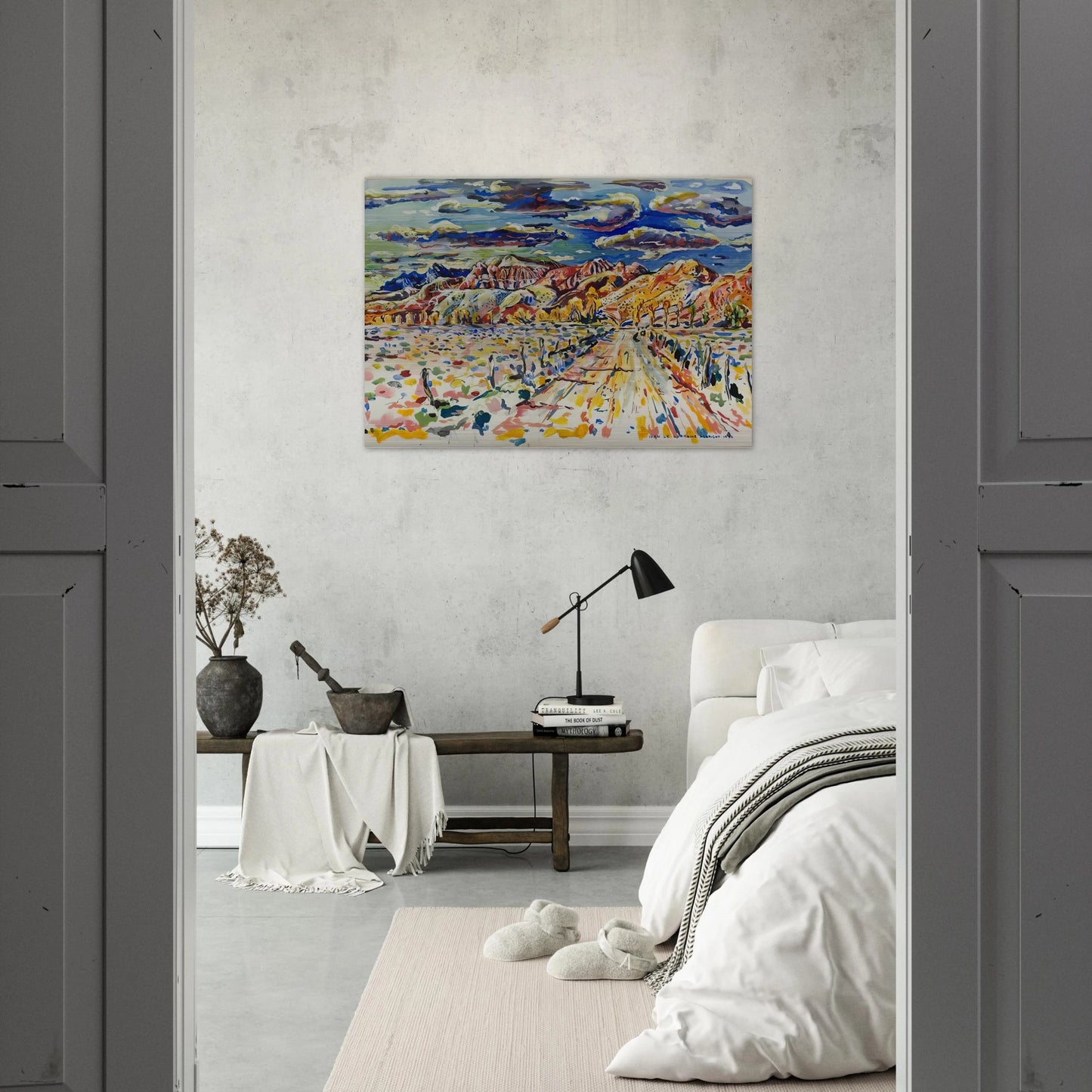 RANCH WYOMING 1946 - Ivan Albright Brushed Aluminum Print - 70x100 cm / 28x40 inches | Ivan Albright Aluminum Print | Ivan Albright Prints